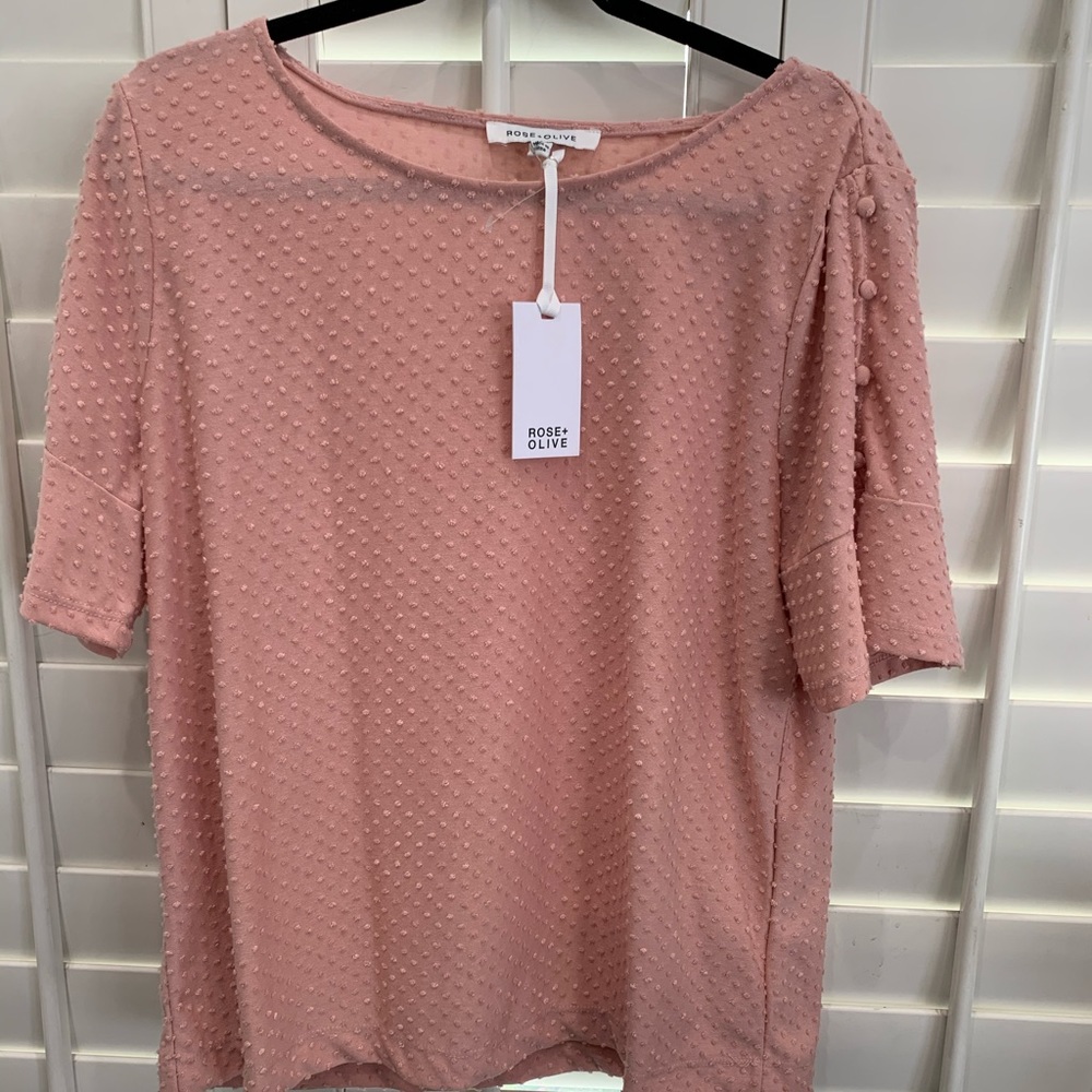 💞NWT Rose + Olive pink shirt size Large